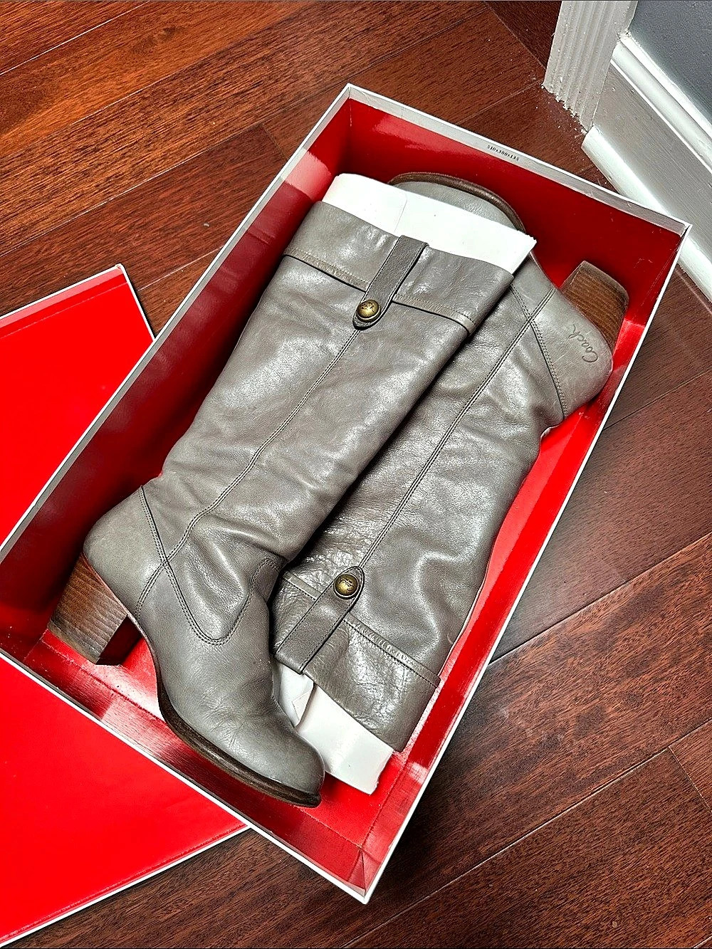 Vintage Coach Gray Leather Boots